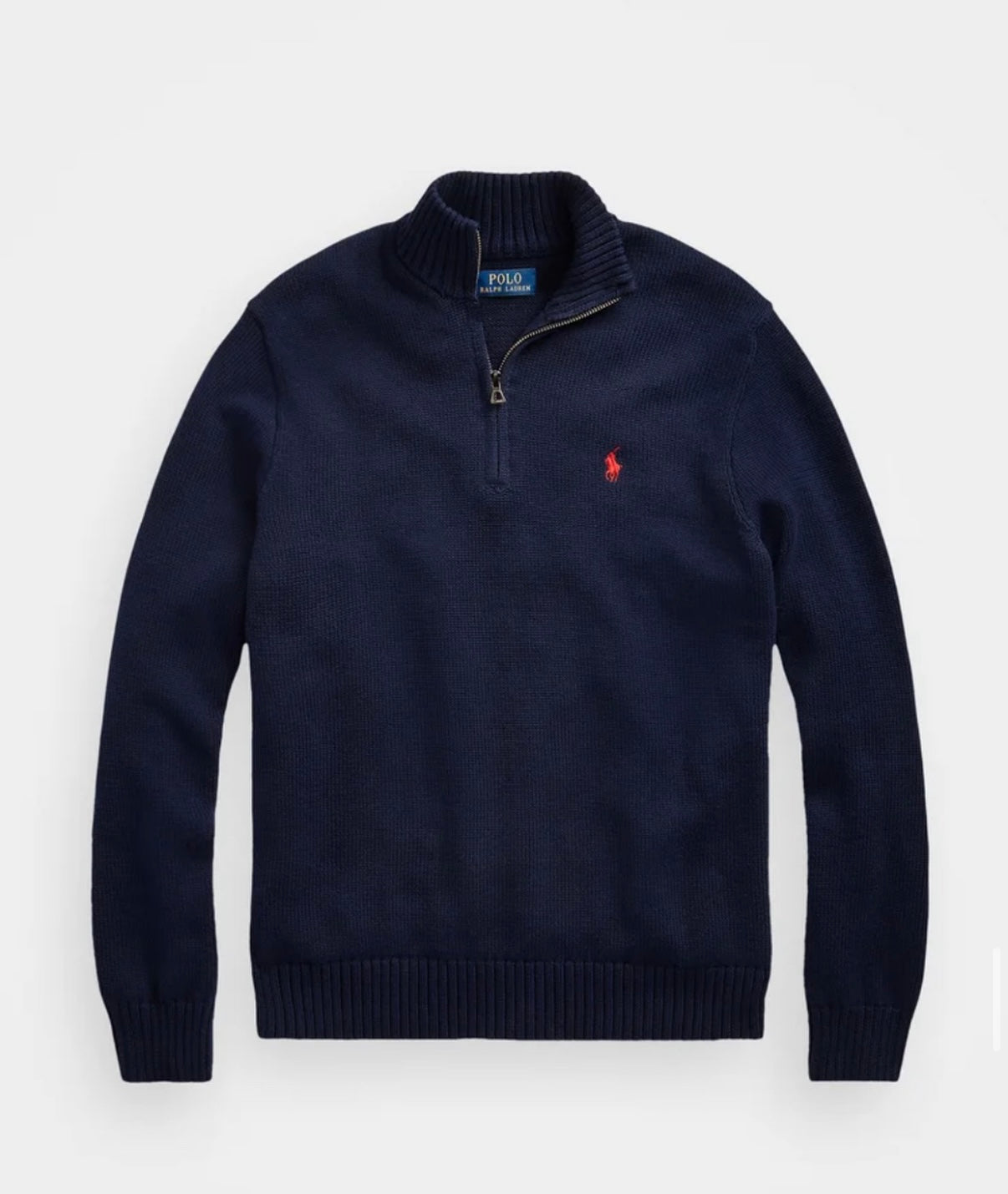 RL Navy Quarter Zip Sweater