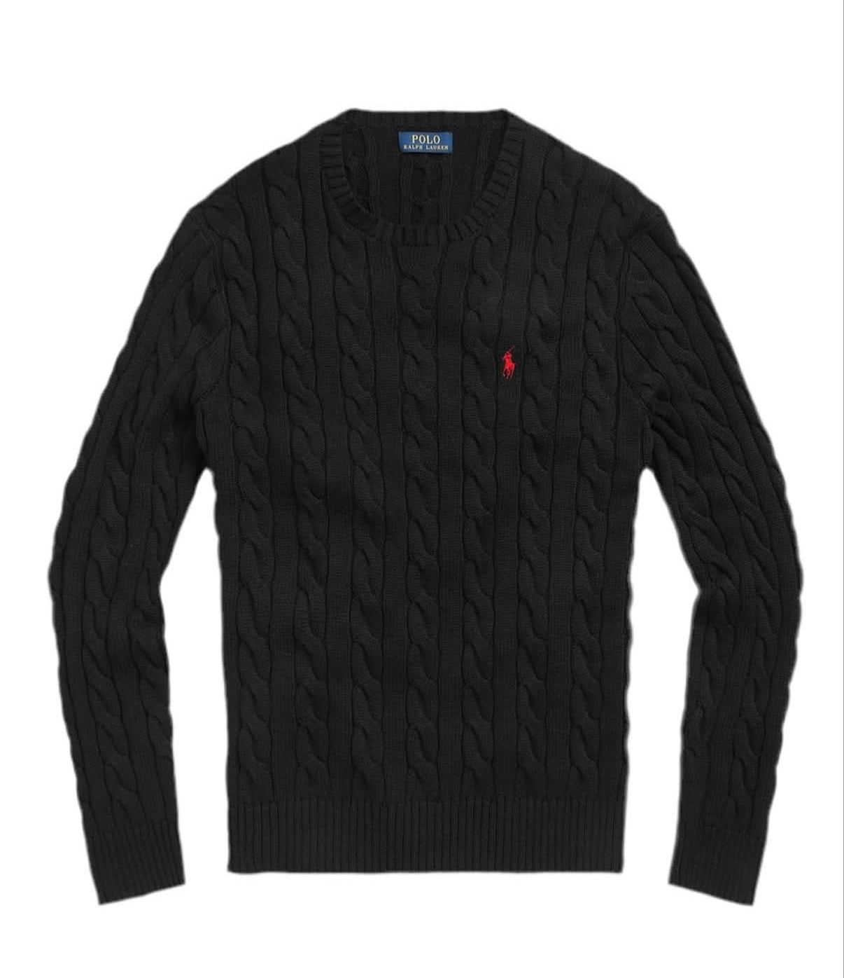 RL Black Cable Knit Sweater