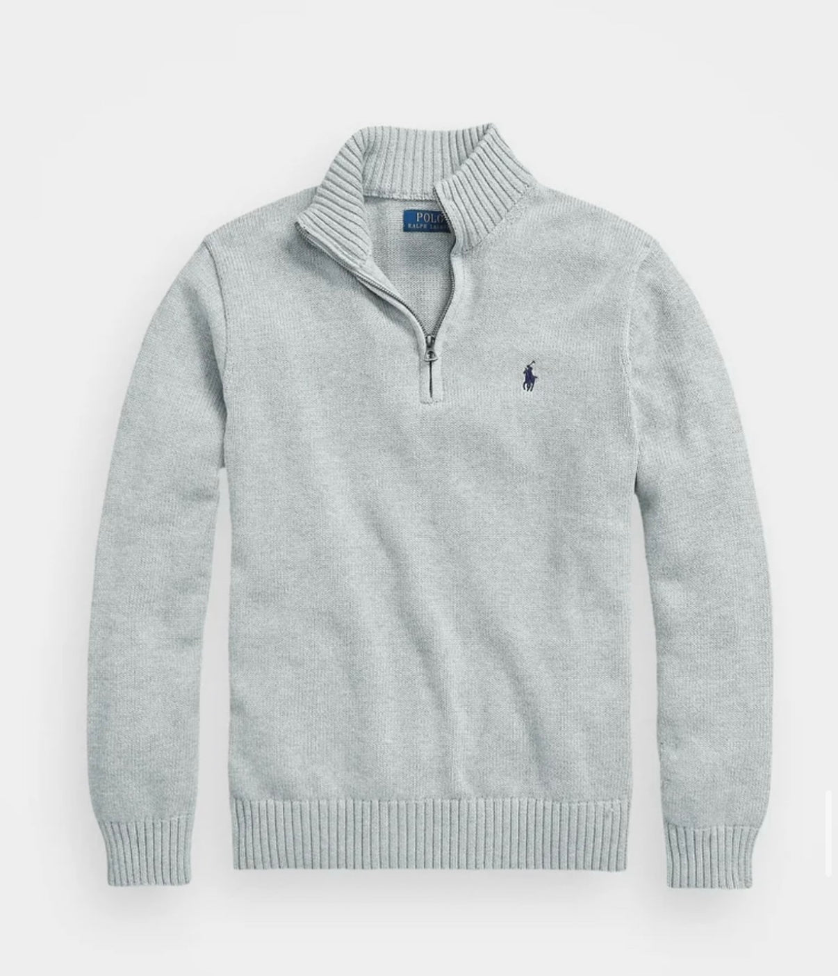 RL Grey Quarter Zip Sweater
