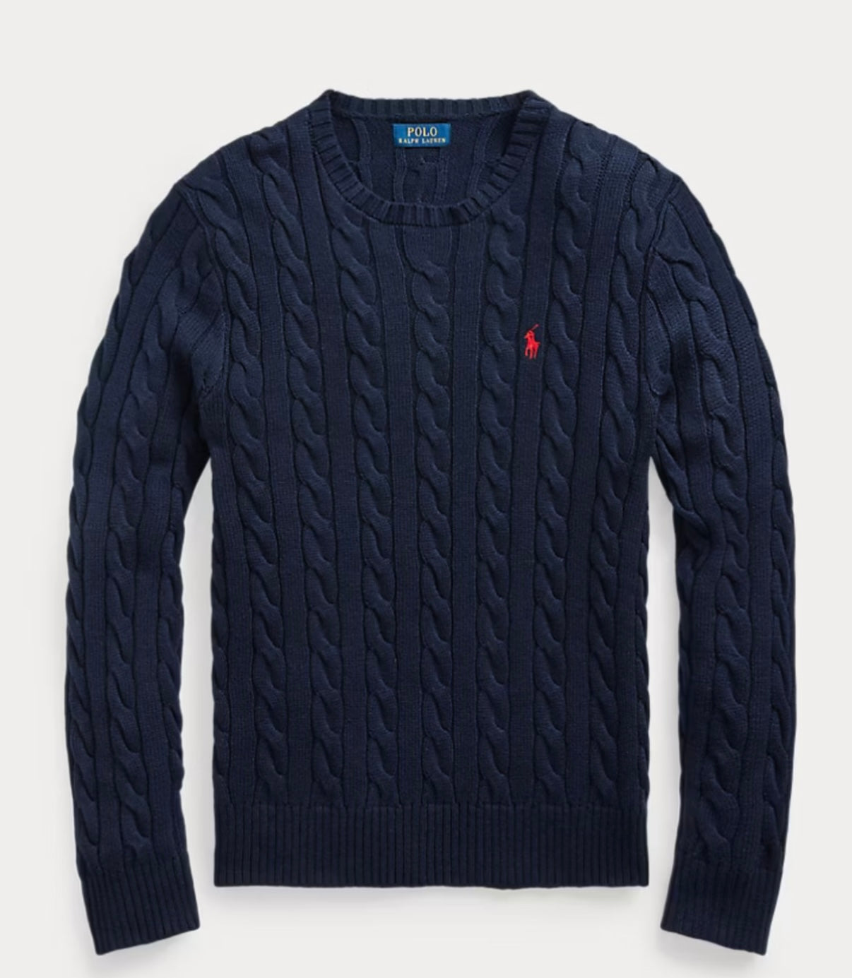 RL Navy Cable Knit Sweater