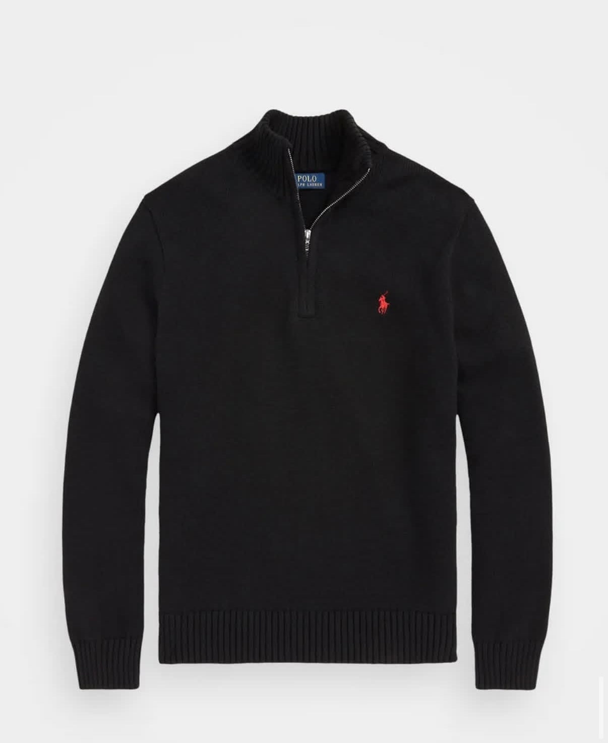 RL Black Quarter Zip Sweater
